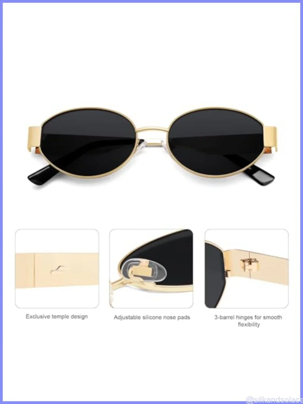 Retro Oval Sunglasses UV Protection Full Frame Classic 80s 90s Shades